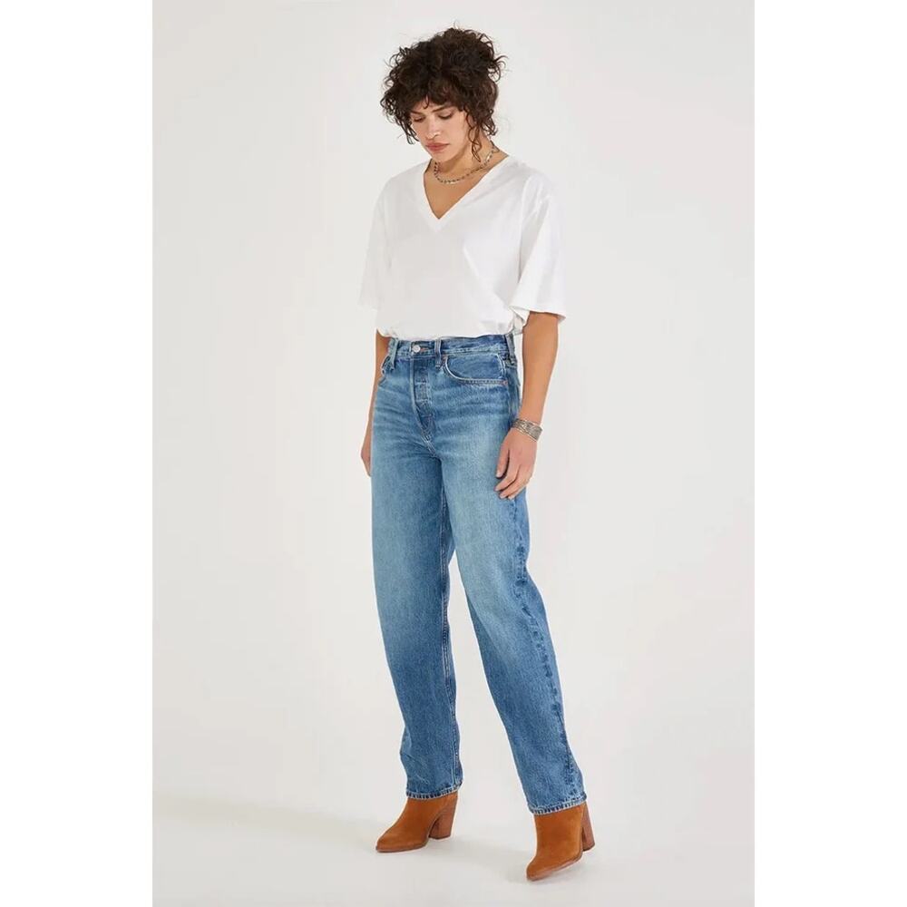 Etica Tyler Vintage Straight Leg 90s High Rise Light Blue Denim Jeans Size 25 - Picture 3 of 12